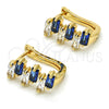 Argolla Huggie 02.237.0021.4.15 Oro Laminado, Diseño de Baguette, con Zafiro Azul and Blanca Zirconia Cubica, Pulido, Tono Dorado