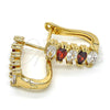 Argolla Huggie 02.237.0023.2.15 Oro Laminado, con Granate and Blanca Zirconia Cubica, Pulido, Tono Dorado