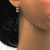 Argolla Huggie 02.237.0023.4.15 Oro Laminado, con Zafiro Azul and Blanca Zirconia Cubica, Pulido, Tono Dorado