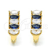 Argolla Huggie 02.237.0023.4.15 Oro Laminado, con Zafiro Azul and Blanca Zirconia Cubica, Pulido, Tono Dorado