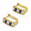 Argolla Huggie 02.237.0023.4.15 Oro Laminado, con Zafiro Azul and Blanca Zirconia Cubica, Pulido, Tono Dorado