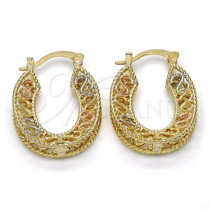 Argolla Pequeña 02.102.0016.20 Oro Laminado, Pulido, Tres Tonos