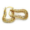 Argolla Pequeña 02.102.0013.20 Oro Laminado, Diseño de Llave Griega, Pulido, Tres Tonos