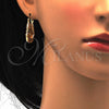 Argolla Pequeña 02.102.0015.25 Oro Laminado, Diseño de Llave Griega, Pulido, Tres Tonos