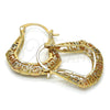 Argolla Pequeña 02.102.0015.25 Oro Laminado, Diseño de Llave Griega, Pulido, Tres Tonos