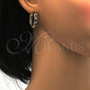 Argolla Huggie 02.267.0015.3.25 Oro Laminado, con Granate and Blanca Zirconia Cubica, Pulido, Tono Dorado