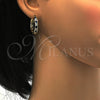 Argolla Huggie 02.267.0015.5.25 Oro Laminado, con Zafiro Azul and Blanca Zirconia Cubica, Pulido, Tono Dorado