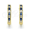 Argolla Huggie 02.267.0015.5.25 Oro Laminado, con Zafiro Azul and Blanca Zirconia Cubica, Pulido, Tono Dorado