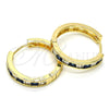 Argolla Huggie 02.267.0015.5.25 Oro Laminado, con Zafiro Azul and Blanca Zirconia Cubica, Pulido, Tono Dorado