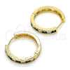 Argolla Huggie 02.267.0015.5.25 Oro Laminado, con Zafiro Azul and Blanca Zirconia Cubica, Pulido, Tono Dorado