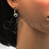 Arete Gancho Frances 02.179.0002 Rodio Laminado, con Swarovski Elements Aurore Boreale, Pulido, Rodinado