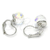 Arete Gancho Frances 02.179.0002 Rodio Laminado, con Swarovski Elements Aurore Boreale, Pulido, Rodinado