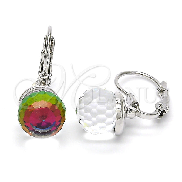 Arete Gancho Frances 02.179.0002.1 Rodio Laminado, con Swarovski Elements Volcano, Pulido, Rodinado