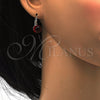 Arete Gancho Frances 02.179.0002.4 Rodio Laminado, con Swarovski Elements Light Siam, Pulido, Rodinado