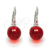 Arete Gancho Frances 02.179.0002.4 Rodio Laminado, con Swarovski Elements Light Siam, Pulido, Rodinado