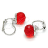 Arete Gancho Frances 02.179.0002.4 Rodio Laminado, con Swarovski Elements Light Siam, Pulido, Rodinado