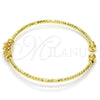 Aro Individual 07.193.0002 Oro Laminado, Diseño de Flor, con Blanca Micro Pave, Diamantado, Tono Dorado (03 MM Thickness, One size fits all)