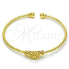 Aro Individual 07.193.0002 Oro Laminado, Diseño de Flor, con Blanca Micro Pave, Diamantado, Tono Dorado (03 MM Thickness, One size fits all)