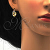 Argolla Pequeña 02.99.0009.1.15 Oro Laminado, Diseño de Baguette, con Multicolor Zirconia Cubica, Pulido, Tono Dorado