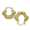 Argolla Pequeña 02.102.0008.25 Oro Laminado, Diseño de Llave Griega, Pulido, Tres Tonos
