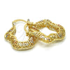Argolla Pequeña 02.102.0008.25 Oro Laminado, Diseño de Llave Griega, Pulido, Tres Tonos