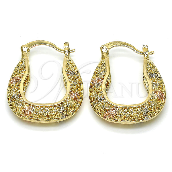 Argolla Pequeña 02.102.0023.25 Oro Laminado, Pulido, Tres Tonos