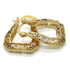 Argolla Pequeña 02.102.0024.25 Oro Laminado, Diseño de Llave Griega, Pulido, Tres Tonos
