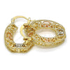 Argolla Pequeña 02.102.0025.20 Oro Laminado, Pulido, Tres Tonos