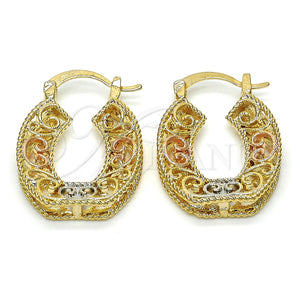 Argolla Pequeña 02.102.0025.20 Oro Laminado, Pulido, Tres Tonos