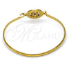 Aro Individual 07.110.0008.04 Acero Inoxidable, Diseño de Niñita Pequeña y Niñito Pequeño, con Blanca Cristal, Pulido, Tono Dorado (04 MM Thickness, Size 4 (2.25 Diameter))