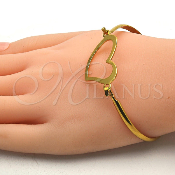 Aro Individual 07.110.0009.05 Acero Inoxidable, Diseño de Corazón, Pulido, Tono Dorado (04 MM Thickness, Size 5 (2.50 Diameter))