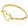 Aro Individual 07.110.0009.05 Acero Inoxidable, Diseño de Corazón, Pulido, Tono Dorado (04 MM Thickness, Size 5 (2.50 Diameter))