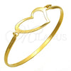 Aro Individual 07.110.0009.05 Acero Inoxidable, Diseño de Corazón, Pulido, Tono Dorado (04 MM Thickness, Size 5 (2.50 Diameter))