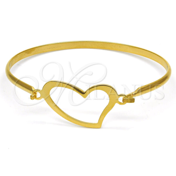Aro Individual 07.110.0009.05 Acero Inoxidable, Diseño de Corazón, Pulido, Tono Dorado (04 MM Thickness, Size 5 (2.50 Diameter))