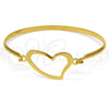 Aro Individual 07.110.0009.05 Acero Inoxidable, Diseño de Corazón, Pulido, Tono Dorado (04 MM Thickness, Size 5 (2.50 Diameter))