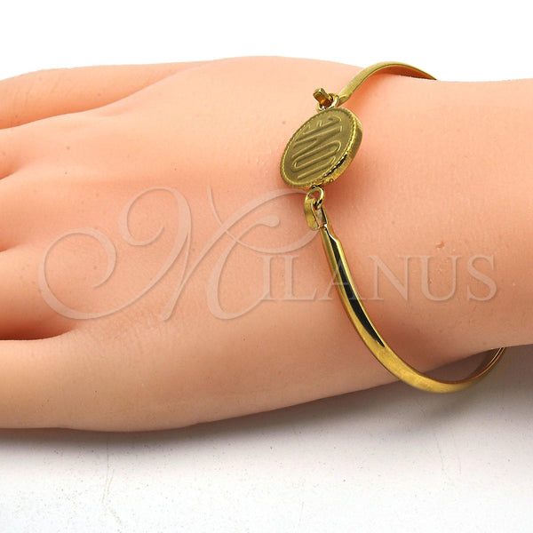 Aro Individual 07.110.0015.04 Acero Inoxidable, Diseño de Amor, Pulido, Tono Dorado (04 MM Thickness, Size 4 (2.25 Diameter))