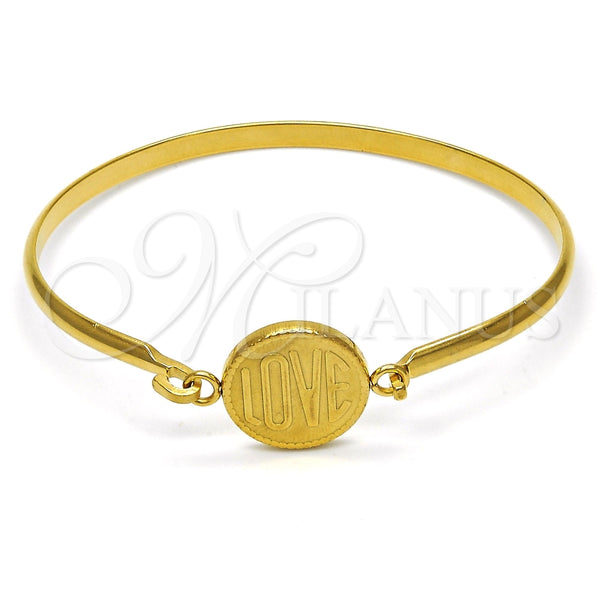 Aro Individual 07.110.0015.04 Acero Inoxidable, Diseño de Amor, Pulido, Tono Dorado (04 MM Thickness, Size 4 (2.25 Diameter))