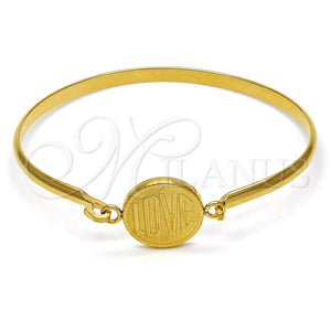 Aro Individual 07.110.0015.04 Acero Inoxidable, Diseño de Amor, Pulido, Tono Dorado (04 MM Thickness, Size 4 (2.25 Diameter))
