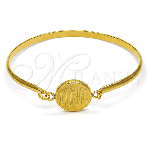 Aro Individual 07.110.0015.04 Acero Inoxidable, Diseño de Amor, Pulido, Tono Dorado (04 MM Thickness, Size 4 (2.25 Diameter))