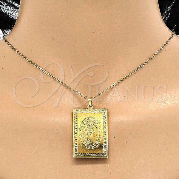 Dije Religioso 05.247.0005 Acero Inoxidable, Diseño de Divino Niño , Pulido, Tono Dorado