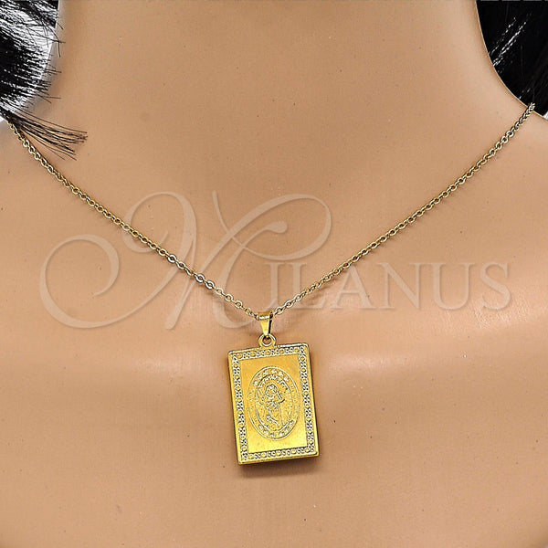 Dije Religioso 05.247.0006 Acero Inoxidable, Diseño de Divino Niño , Pulido, Tono Dorado