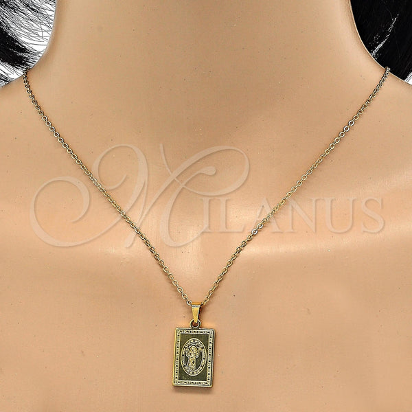 Dije Religioso 05.247.0007 Acero Inoxidable, Diseño de Divino Niño , Pulido, Tono Dorado