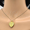 Dije Religioso 05.247.0008 Acero Inoxidable, Diseño de Divino Niño y Corazón, Pulido, Tono Dorado
