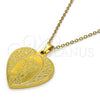 Dije Religioso 05.247.0008 Acero Inoxidable, Diseño de Divino Niño y Corazón, Pulido, Tono Dorado