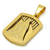 Dije Religioso 05.116.0042 Acero Inoxidable, Diseño de Caridad del Cobre, Pulido, Tono Dorado