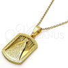 Dije Religioso 05.116.0042 Acero Inoxidable, Diseño de Caridad del Cobre, Pulido, Tono Dorado