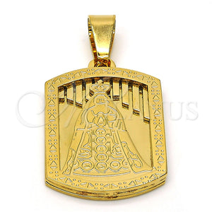 Dije Religioso 05.116.0042 Acero Inoxidable, Diseño de Caridad del Cobre, Pulido, Tono Dorado