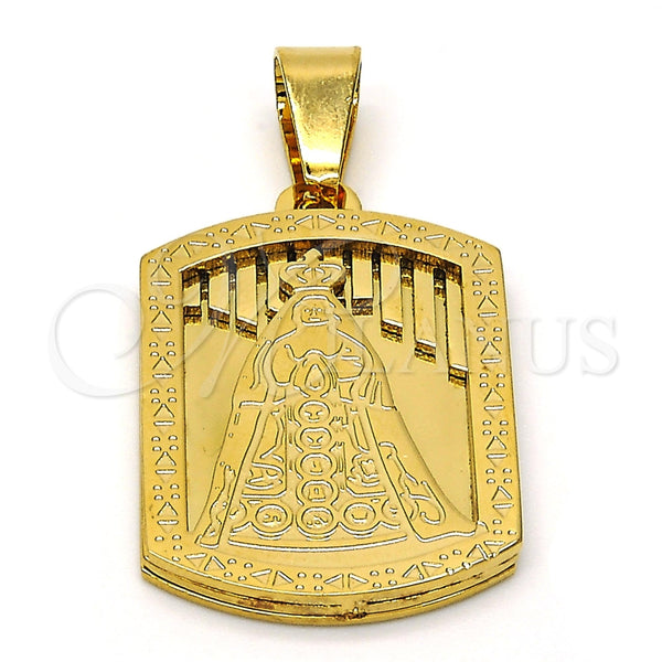 Dije Religioso 05.116.0042 Acero Inoxidable, Diseño de Caridad del Cobre, Pulido, Tono Dorado