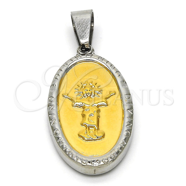 Dije Religioso 05.116.0043 Acero Inoxidable, Diseño de Divino Niño , Pulido, Dos Tonos