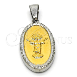 Dije Religioso 05.116.0043 Acero Inoxidable, Diseño de Divino Niño , Pulido, Dos Tonos